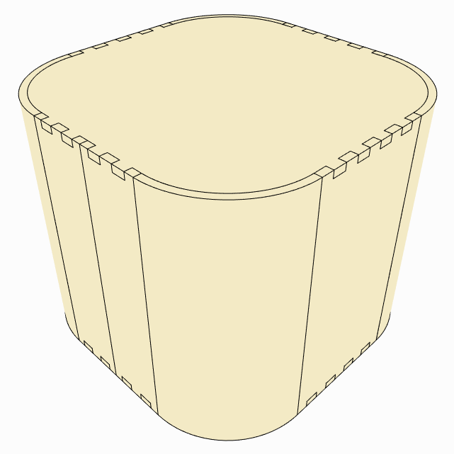 Kerf-bent box design