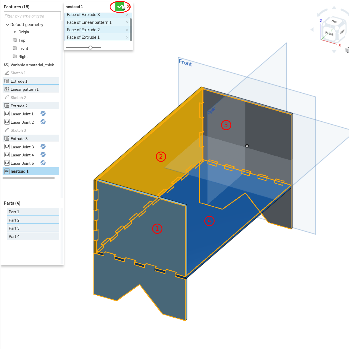 Selecting faces in CAD model for export